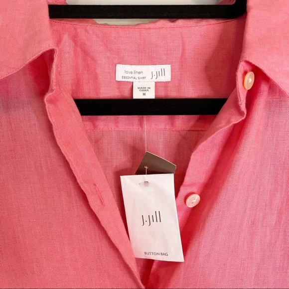 NWT J.JILL linen essential button down - Picture 3 of 8